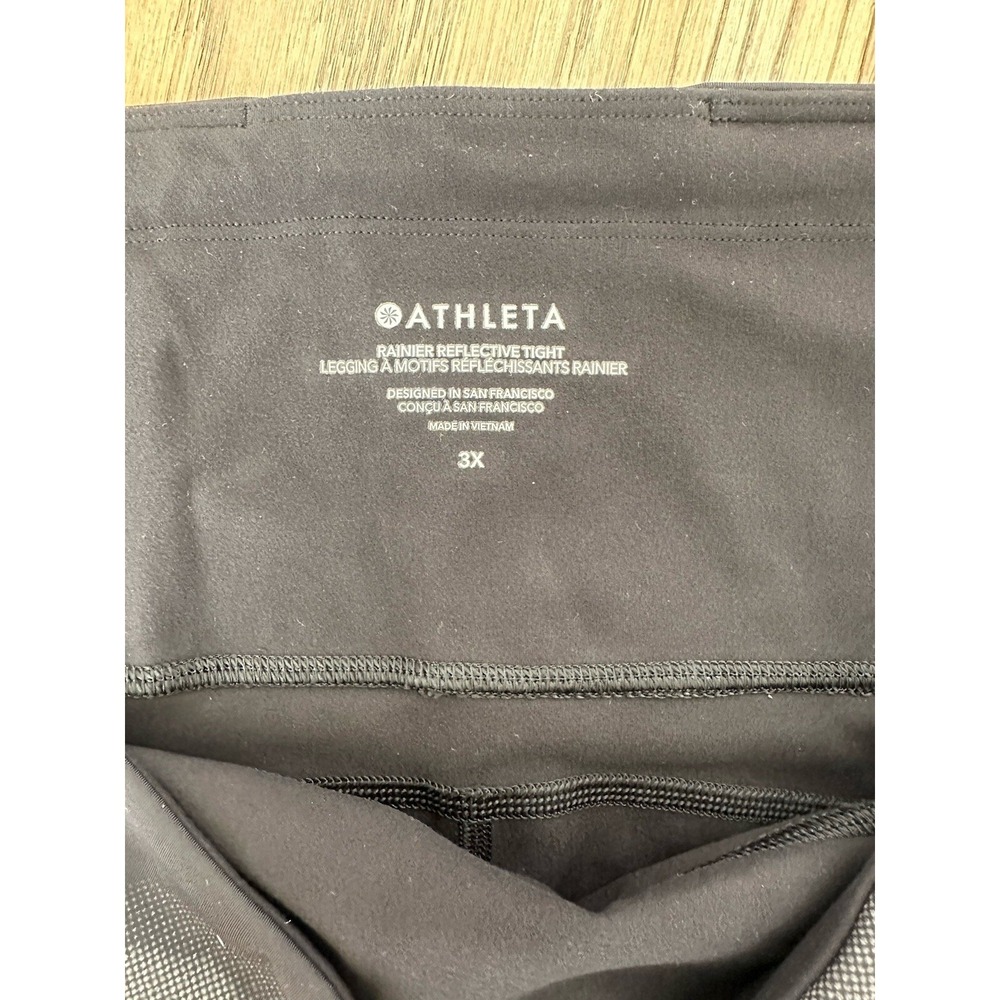 NWT Athleta RAINIER REFLECTIVE TIGHT Leggings Camo Black Cropped 3XL - Picture 10 of 12